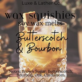 Wax Squishies - 7.5 oz Variety of Scents! Squeeze Wax, Squeezable Wax Melts home fragrance amazing scents:_Butterscotch & Bourbon