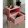 Veegle Nightstand,Modern Bedside Table with Storage Drawer and Open Wood