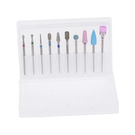 Mikinona Tungsten Steel Alloy Nail Grinding Head Tool Set Cuticle Clean Drill Bits Set for Nail Salon Spa and DIY Manicure Sturdy and Portable Storage Case Included