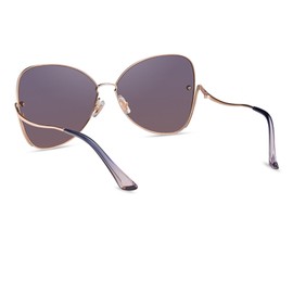 MOLSTA Classic Sunglasses Womens Polarized Aviator Glasses UV400 Protection Lightweight Oversized Metal Pilot Frame (Rose gold, 64mm)