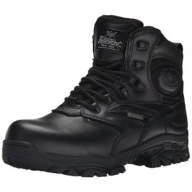 Thorogood Deuce 6” Waterproof Side-Zip Black Tactical Boots for Men and Women with Composite Safety Toe, Full-Grain Leather, and Slip-Resistant Outsole; BBP & EH Rated, Black - 5.5 M US