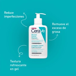 Limpiador Cerave Control Imperfecciones Para Piel con Tendencia Acnéica de Todas las Edades de Dia y Noche 236ml Skin Care