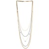 COOLSTEELANDBEYOND Gold Black Layered Chain Necklace, Long Waterfall Chains Multi-Strand