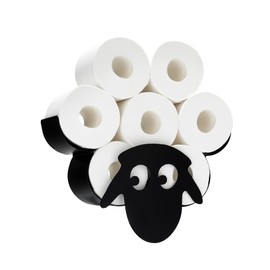 G Ganen Animal Decorative Toilet Paper Holders - Tissue Paper Storage Stand | Wall Mount Iron Tissue Basket, Sheep Art Decoration | Bathroom House Office Décor Tissue Paper Rolls Storage Shelf (Sheep)