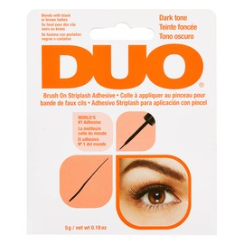 DUO Brush-On Lash Glue - Dark Tone, Waterproof Strip Lash Adhesive, Long-Lasting Eyelash Glue for Clusters & Strip Lashes, 0.18 oz, 1 Pack