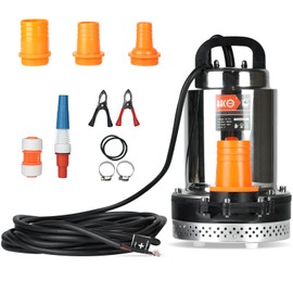 BACOENG DC 12V Solar Water Pump, Submersible Well Pump 20FT, 20GPM Lift for Farm & Ranch