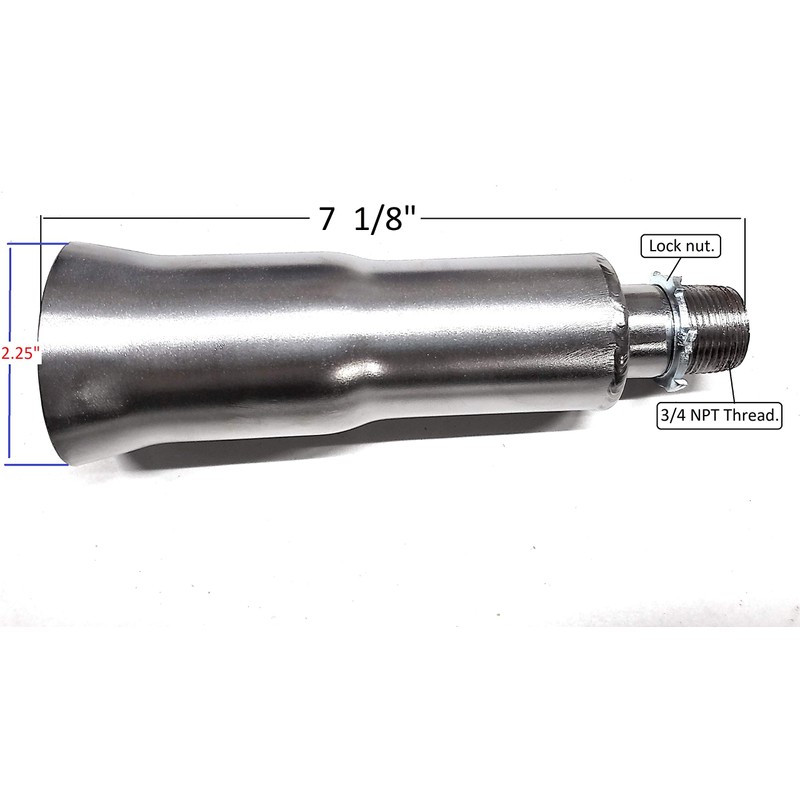 Exhaust tip 3/4 NPT for: Predator 212cc, GX160, GX200, DuroMax