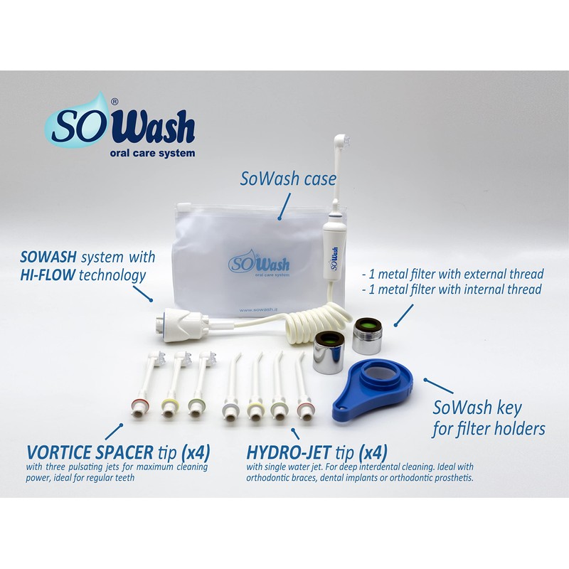 SOWASH - Verpackung "FAMILY" - am Wasserhahn anschließbare Puls-Munddusche für