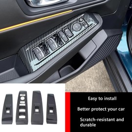 KELEIMAI Car Accessories Fit for Honda Accord 2023 2024 2025 2026 Interior Door Window Control Panel Cover Molding Door Lock Switch Trim (Carbon Fiber Style) ABS 4 PCS