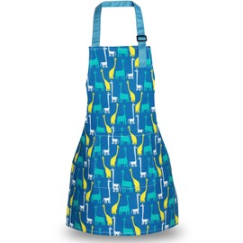 Children Aprons, Pure Cotton Kids Artists Aprons Child Chef Aprons (Blue, S)