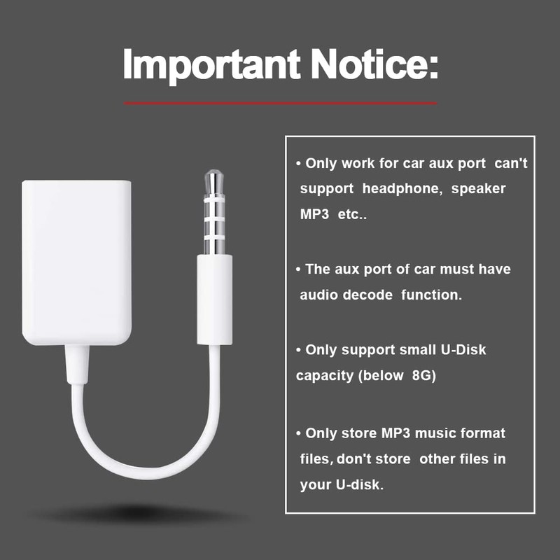 AUX to USB Adapter, 3.5mm Male Audio Jack to USB