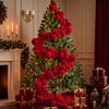 12ft Large Velvet Christmas Ball Garland Ornament, Red