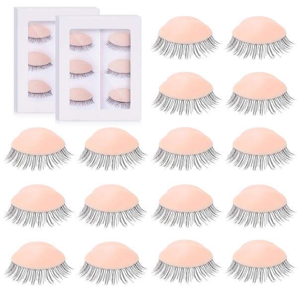 Pineraap 9 Pairs Replacement Eyelids for Mannequin Head, Removable Realistic