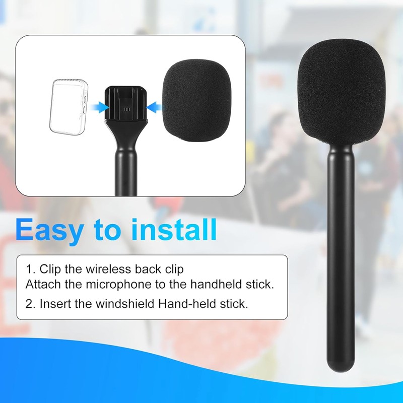 Microphone Holder,Wireless Mic Stand Handheld Stick,Mic Handheld Adaptor Microphone Handle
