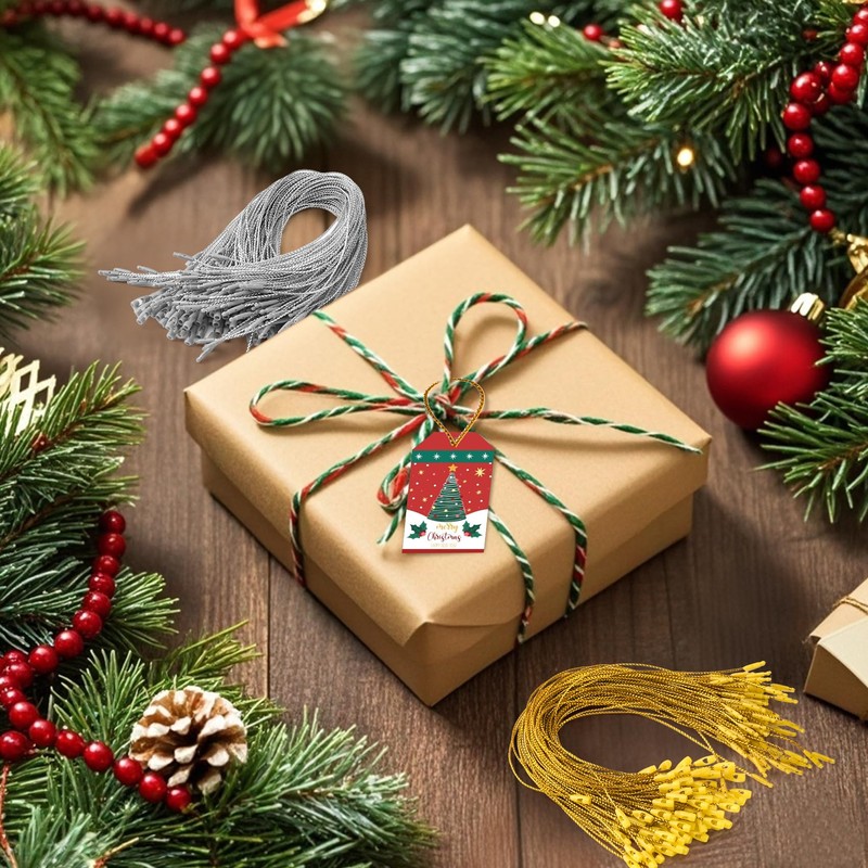 400 Pieces Christmas Ornaments Hangers with Snap Fastener, Precut Hanging