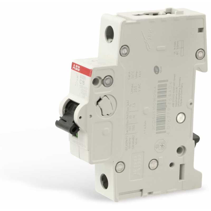 ABB S200 MCB Leitungsschutzschalter Typ C, 1-polig 16A 253V, Abschaltvermögen