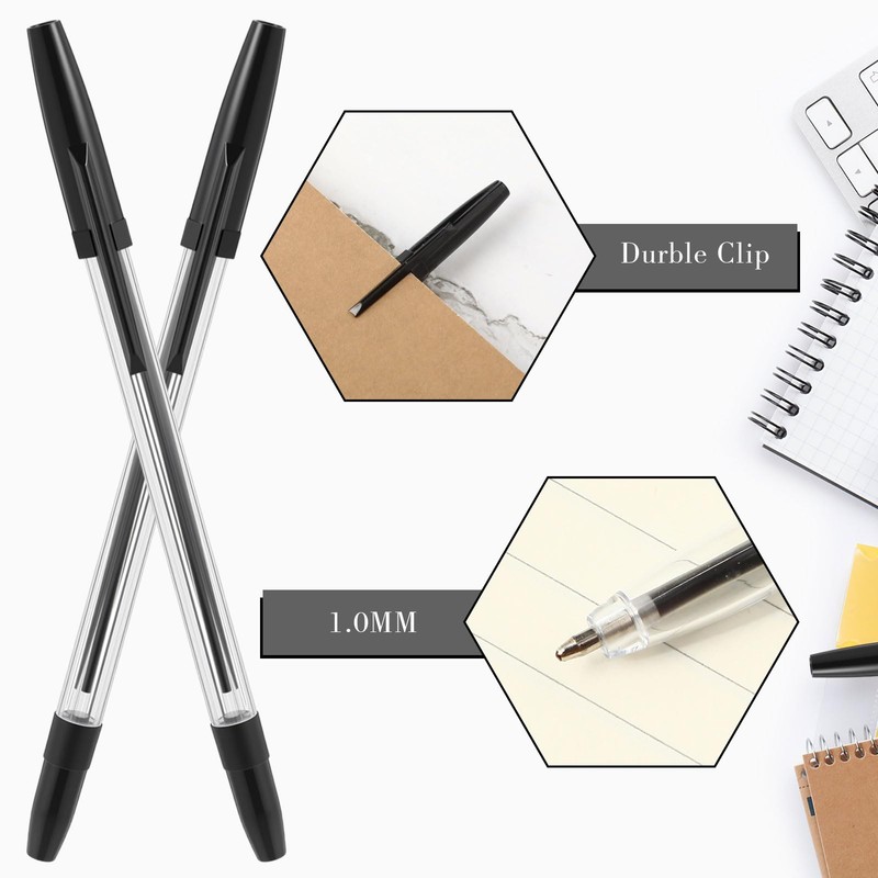 Sayglossy 200 Pcs Ballpoint Pens Bulk 1.0mm Medium Point Bullet