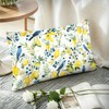 Qykwz Farmhouse Lemon Blue Bird Lumbar Pillow Cover 12x20