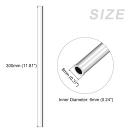 METALLIXITY 6063 Aluminum Tube (8mm OD x 6mm ID x 300mm L) 3Pcs, Aluminum Round Tubing - for Home Furnishing, Machinery, DIY Handicraft