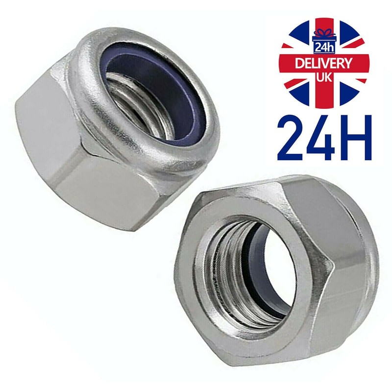 Premium Locking Nuts Nylon insert Lock Nut Steel Nyloc DIN