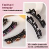 Pasadores de Pelo Trenzados con Cristales Brillantes – 4 Piezas