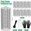 UQM Tree Trunk Protector, 24 Pcs Metal Tree Guards Trunk