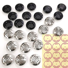 Daily Treasures 24 Pcs 1 inch Round Air Vent, Soffit Vents, Stainless Steel Air Vents, Soffit Vents Cooling Vent Mesh Hole Louver Air Vent Ventilation, Vent covers, Air vent deflector (Black, Silver)