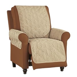 Collections Etc Embossed Ogee Pattern Quilted Furniture Cover Taupe Recliner
