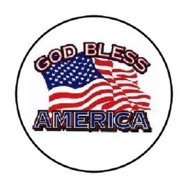 Homemade 48 God Bless America !!  ENVELOPE SEALS LABELS STICKERS 1.2" ROUND
