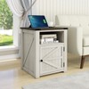 MUUEGM End Table with Charging Station, 18'' Rustic Wood Nightstand
