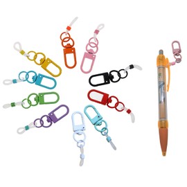 15 Pcs Mini Coloured Pen Clips，Pen Holder for Lanyard with Lobster Clasp, Badge Reel Pen for Lanyard，Silicone Pen Holder with Lobster Clasp, Nurse Badge Accessories (Colorful Lobster Clasps)