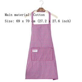 FAIRYGATE Pink Apron Painting Aprons for Adults Pocket Gardening Apron for Women Cotton Chefs Cooking for Girls for Home Kitchen Garden Restaurant Cooking Baking A1612