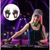 Newellsail 2 Pairs Punk Gloves Fingerless Women PU Leather Half