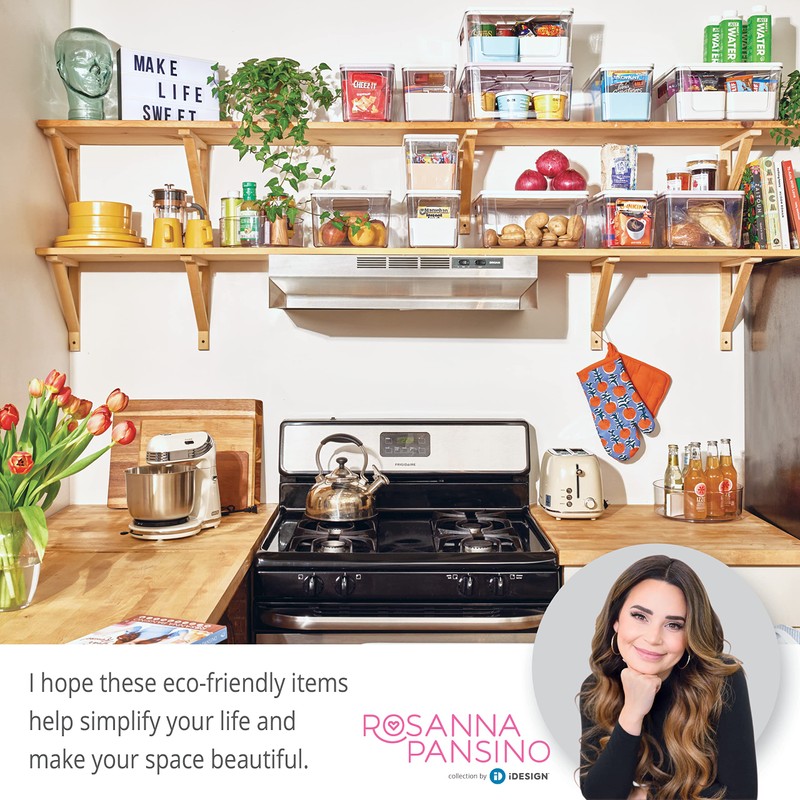 Rosanna Pansino x iDesign Recycled Plastic Kitchen Storage Bins, Includes