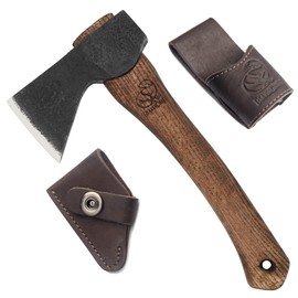 BeaverCraft Wood Carving Axe Hatchet with Sheath AX1 - Forged Axes Bushcraft Hatchet for Camping - Small Forest Axe for Chopping, Splitting - Gardening Axes with Wooden Handle, Wood Carving Tools