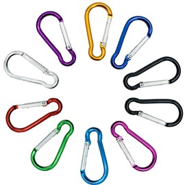 10 Pcs Carabiner Clip, 46mm/1.6inch Multicolor Locking Key Chain Clips, Small Carabiner Clips for Camping Traveling Hiking Keychains Keyring Outdoor
