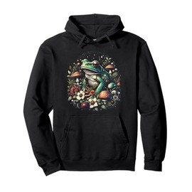Frog Floral Cute Cottagecore Fairycore Aesthetic Womens Pullover Hoodie