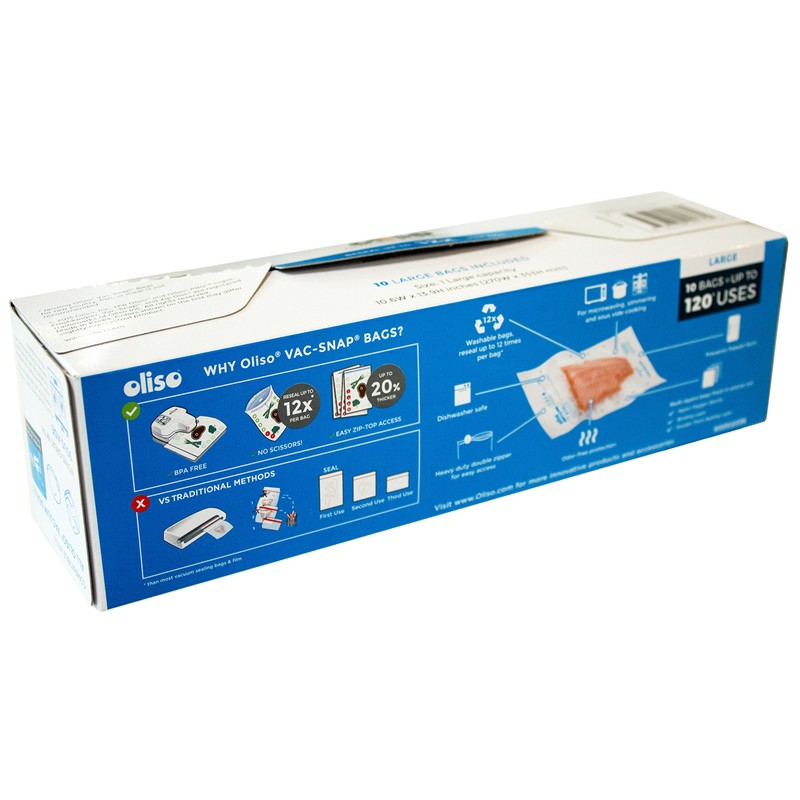 Oliso Pro VAC-SNAP Food Storage Bags for Oliso Vacuum Sealers