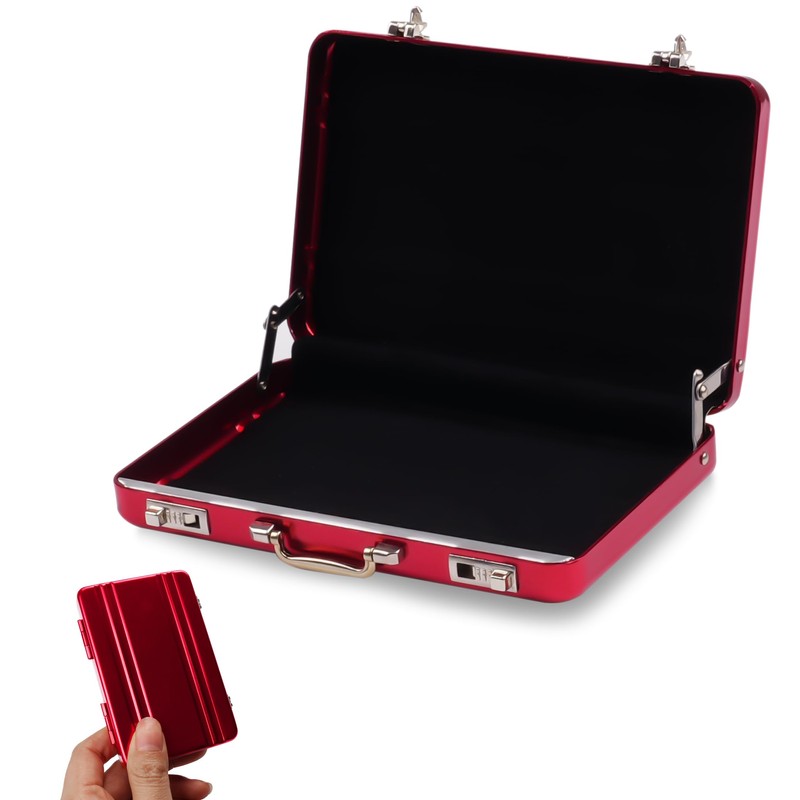 WINKIO Aluminium Money Case with Snap Closure Cheque Gift for