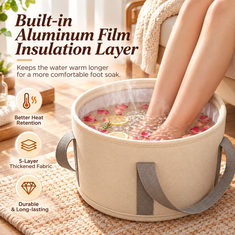 Foldable Foot Soak Basin for Home & Travel – Portable