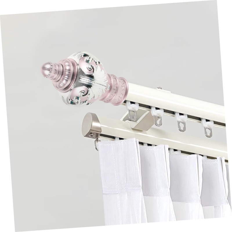 Operitacx Curtain Pole Decorative Head Rods Curtain Rod for Room