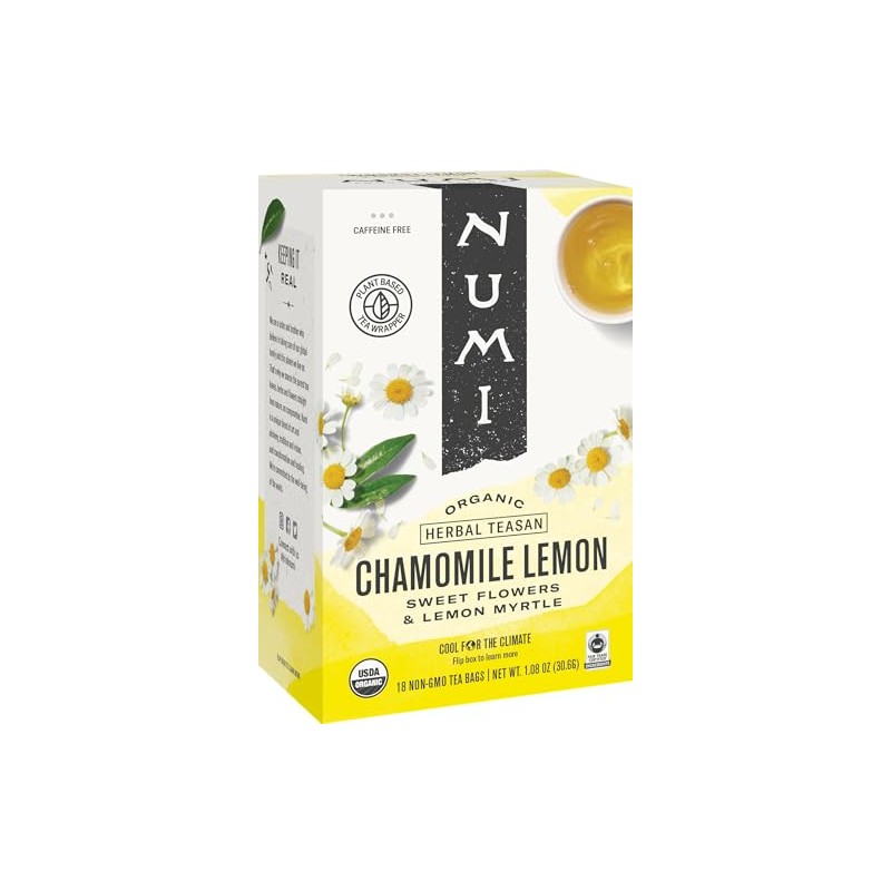 Numi Organic Teas And Teasans, 1.8 Oz, Chamomile Lemon, 18/box