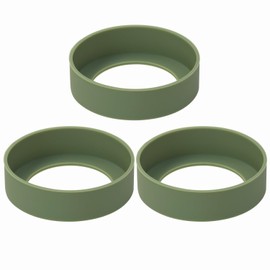 ONLYKXY 3pcs 6.5cm Silicon Protective Cup Mat Sleeve Heat-Resistant Bottle Holder Rubber Coaster Tumblers Protector Base Pad Non-Slip Bottom Cover Ring Accessories for Thermos (Olive Green)