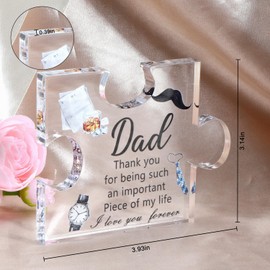 Gifts for Dad from Daughter,Dad Acrylic Puzzle Plaque,Dad Birthday Gift,thanksgiving, Christmas Gifts for Dad,Father Gifts from Son,I Love You forever Dad