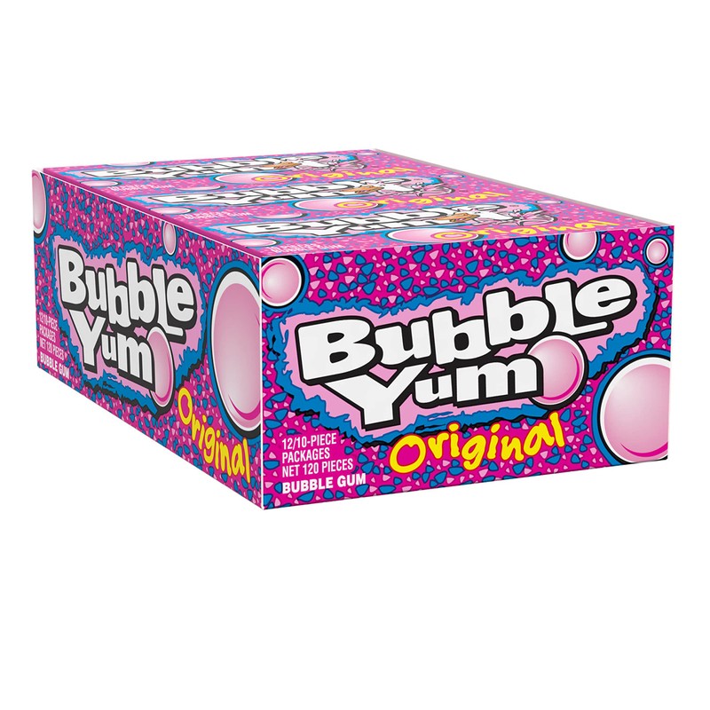 BUBBLE YUM Original Flavor Chewy, Bubble Gum Packs, 2.82 oz