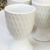 Darthome Set of 4 White Jewel Egg Cups Ceramic Geometric
