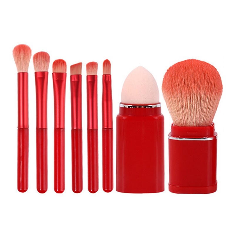 8 Pcs Makeup Brush Set Soft Bristles Retractable Powder Brush