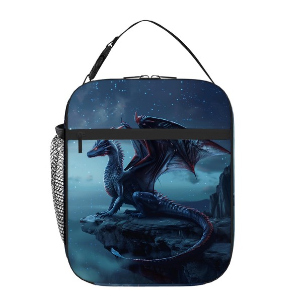 DOINBEE Dragon Lunch Box for Kids Boys, Cool Blue Dragon