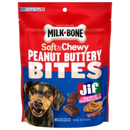 Milk-Bone Peanut Buttery Bites Soft Dog Treats with Real Peanut Butter & Bacon, 11.8 Ounce Bag