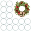 Hotop 16 Pieces Wire Wreath Frame Green Christmas Metal Round
